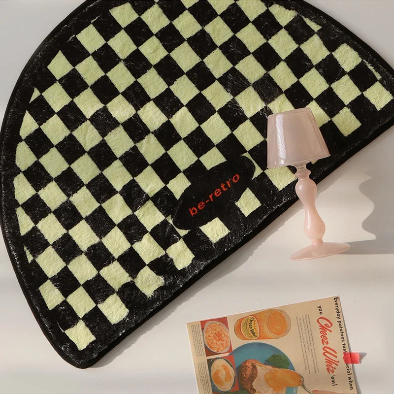 VIKAMA Summer Checkerboard Bathroom Absorbent Anti-slip Floor Mat, Bathroom Mat, Door Mat, Bedroom Carpet, Home Decoration