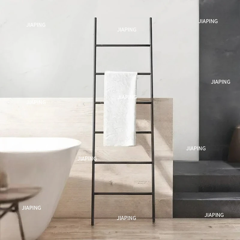 

Suitable for Nordic towel rack minimalist bedroom iron art wall facing coat rack, floor standing ladder shaped clothes storage