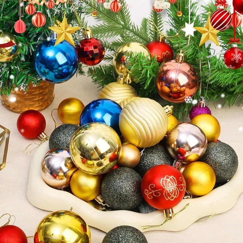 Christmas Ball Ornament Set Xmas Tree Hanging Pendant Ball Merry Christmas Decoration for Home Festival New Year Party Gifts