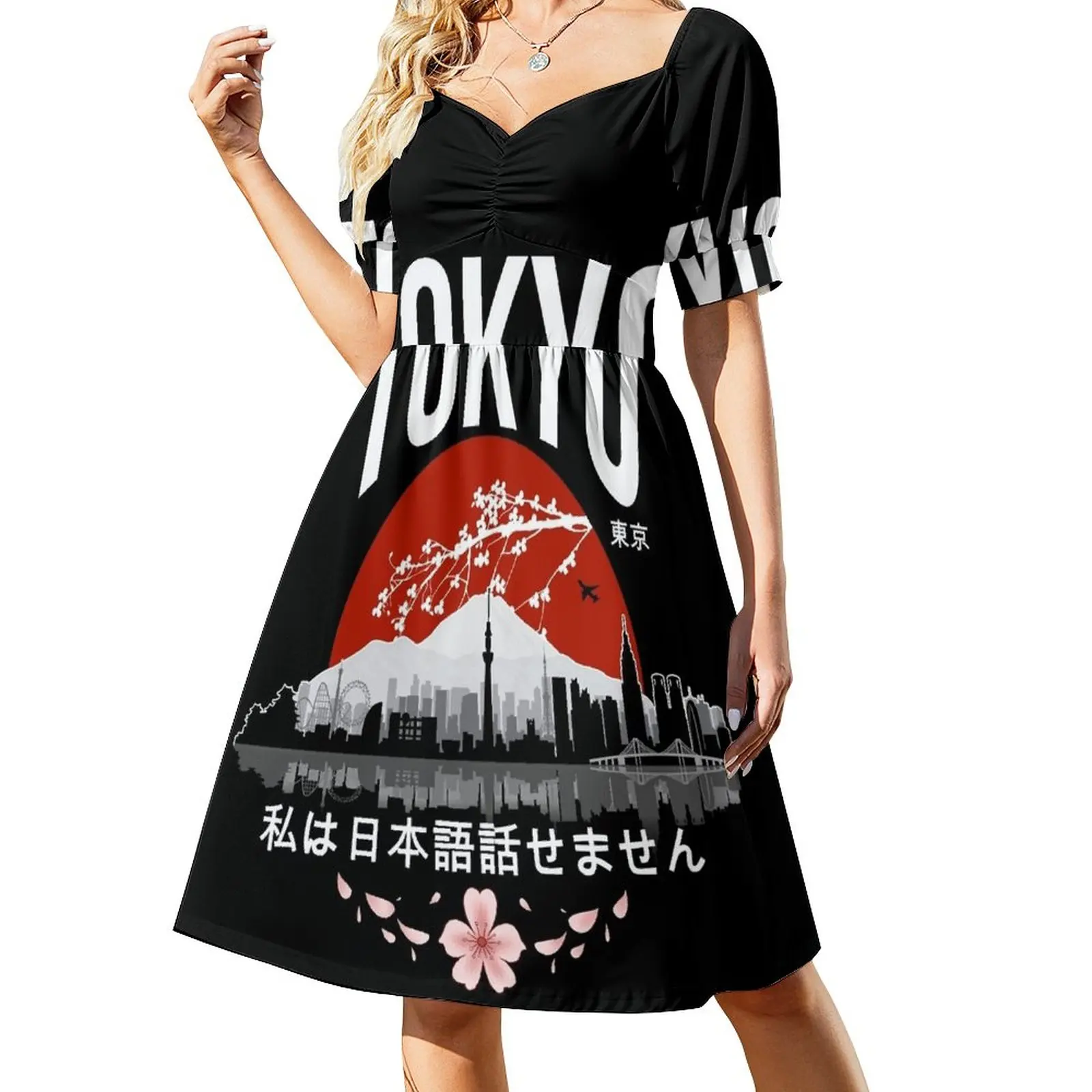 

Tokyo - I don’t speak Japanese: White Version Sleeveless Dress Women's summer long dress loose women's dress