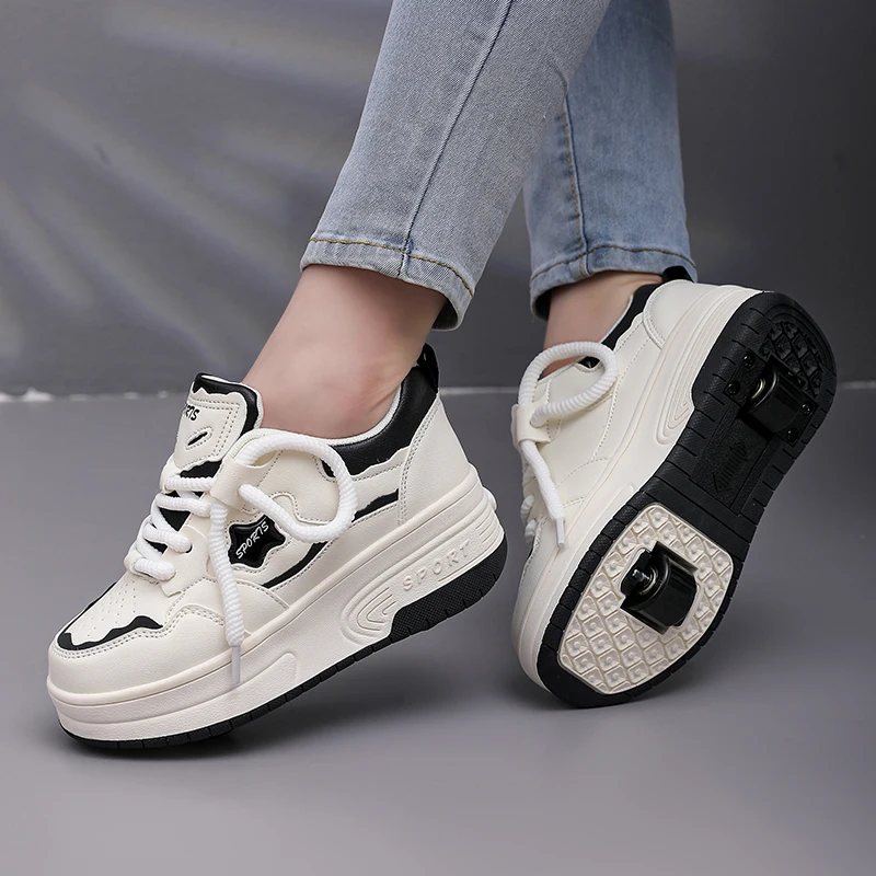 

Viral New Kids' Heelys: 2-колесные роликовые коньки для девочек и мальчиков на 4 колесах и студенческие трансформируемые туфли на колесиках