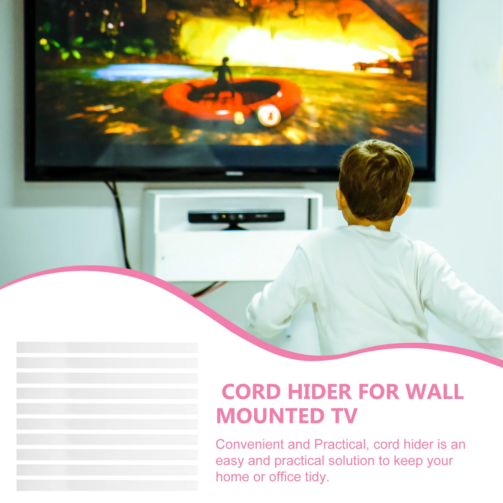 

1 Set Wire Covers For Cords Runner Kit Mount Cable Hider Wall Wire Cover Strip Corner Cable Concealer For Home Office Storage