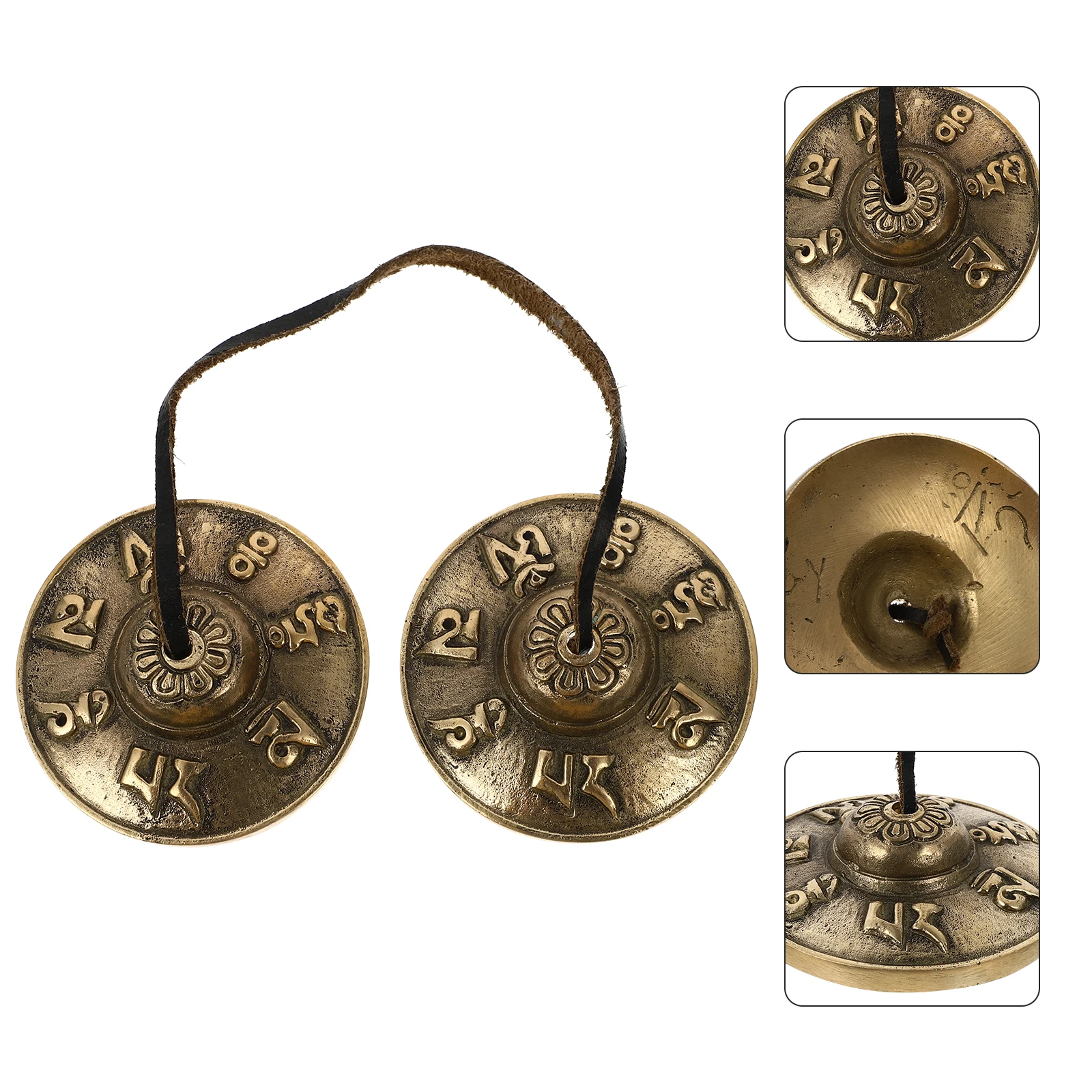 1 قطعة اليدوية النحاس التأمل جرس الصنج الرنين أداة قرع الدينية اليوغا ممارسة التأمل الروحي هدية #5