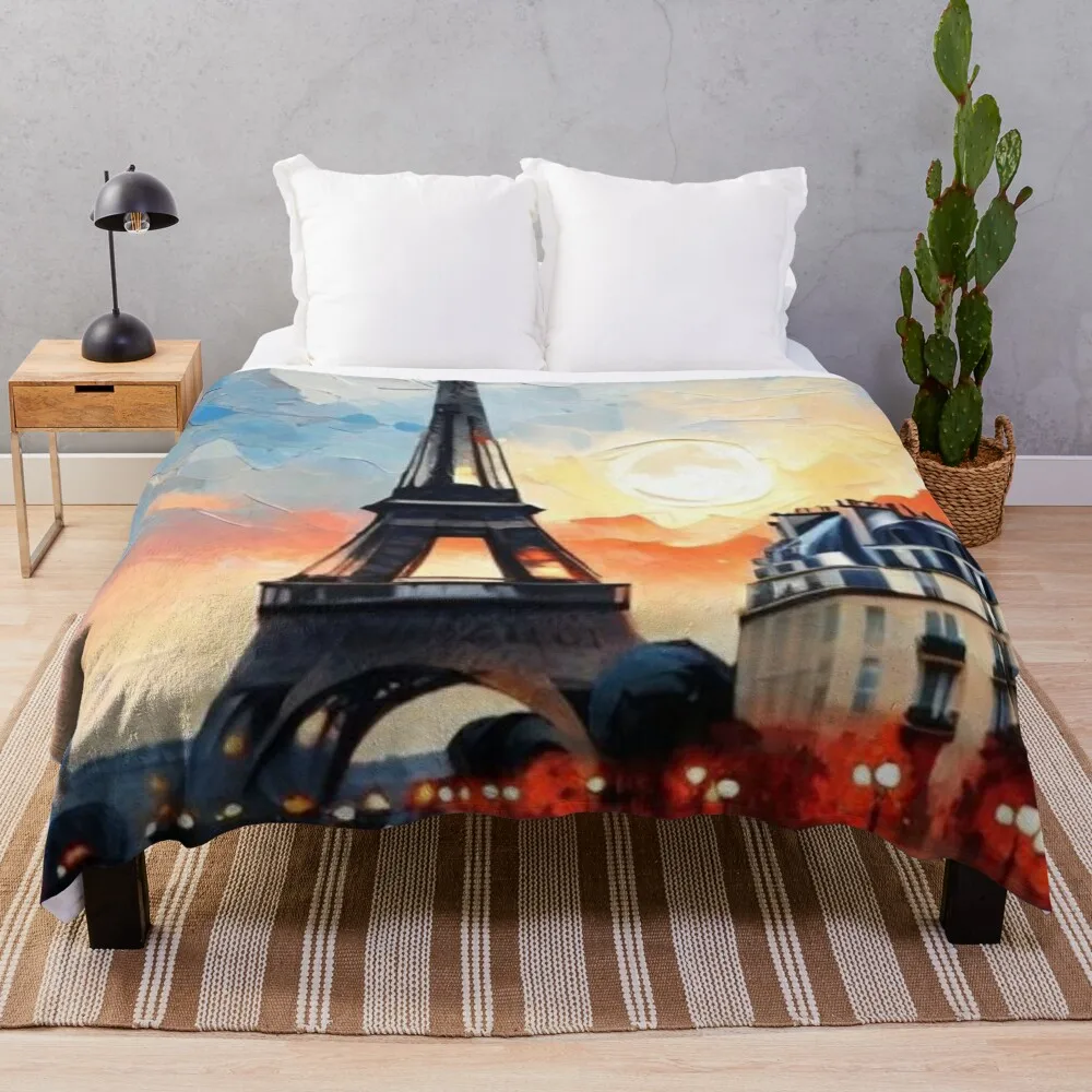 Eiffel Tower Elegance: Throw Blanket Soft Big Sofa Throw Blankets