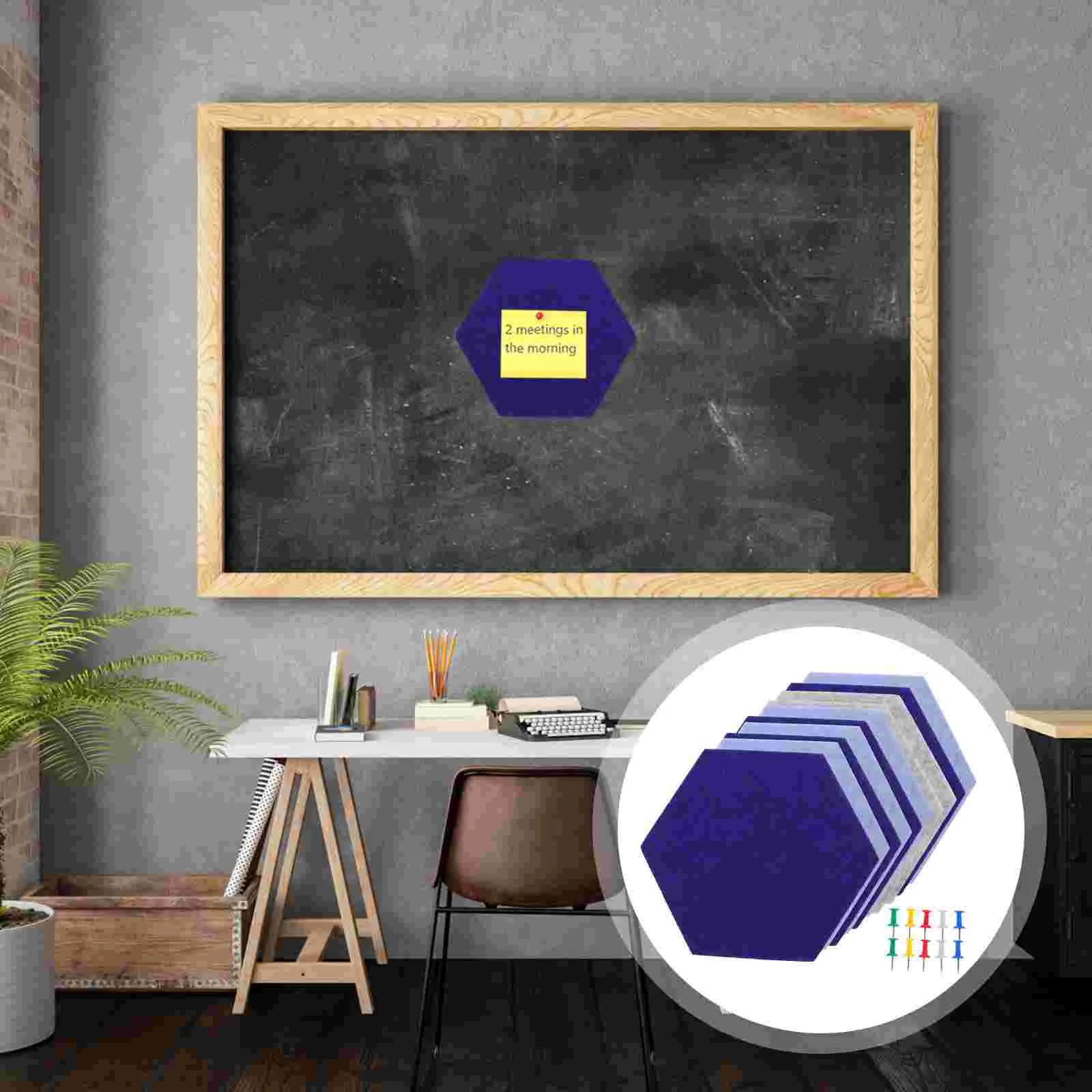 Adesivos placa de feltro hexagonal cortiça para escritório pino de parede decorar placas decoração