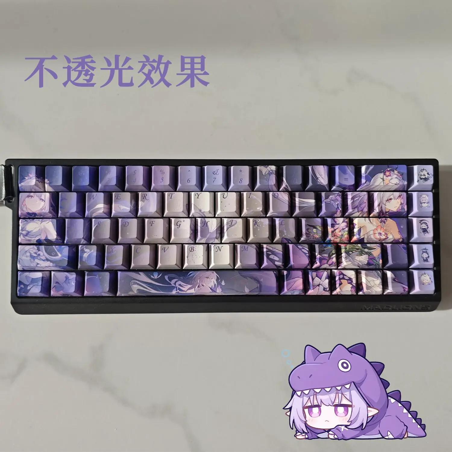 128 Keys Honkai Star Rail Castor Keycaps PBT Dye-Sub Backlit Keycaps Anime Gaming Key Caps for ANSI 61 68 87 104 108 Keyboard