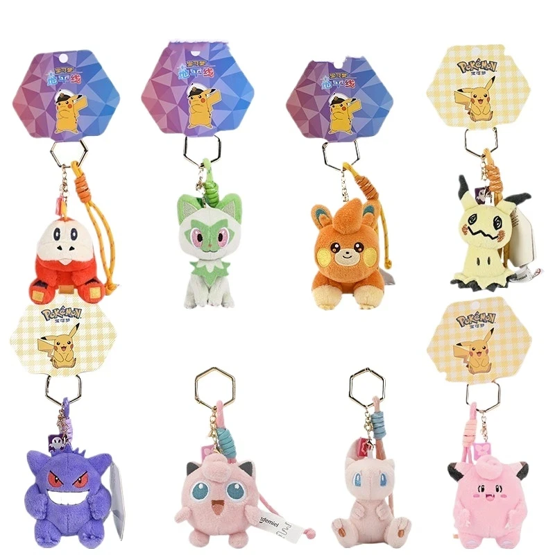 

Potdemiel PokéMon Pok é Mon Plush Toy Cute Keychain Kawaii Toy Jigglypuff Gengar Mimikyu Clefairy Birthday Gift Bag Charm