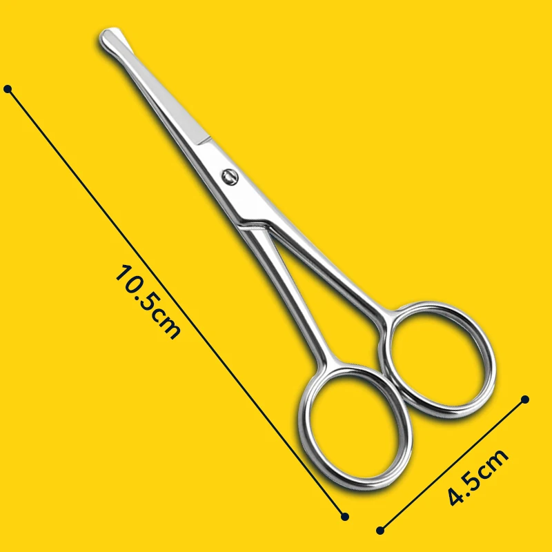 1 pièces nez poils du visage petite Mini ciseaux pointe arrondie tondeuse en acier inoxydable pour sourcils cils barbe coupe toilettage
