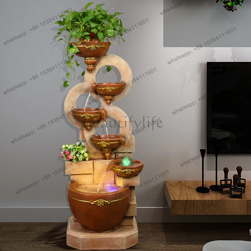 hot European-style running water fountain floor ornament entrance circulating water feature decoration indoor humidifier