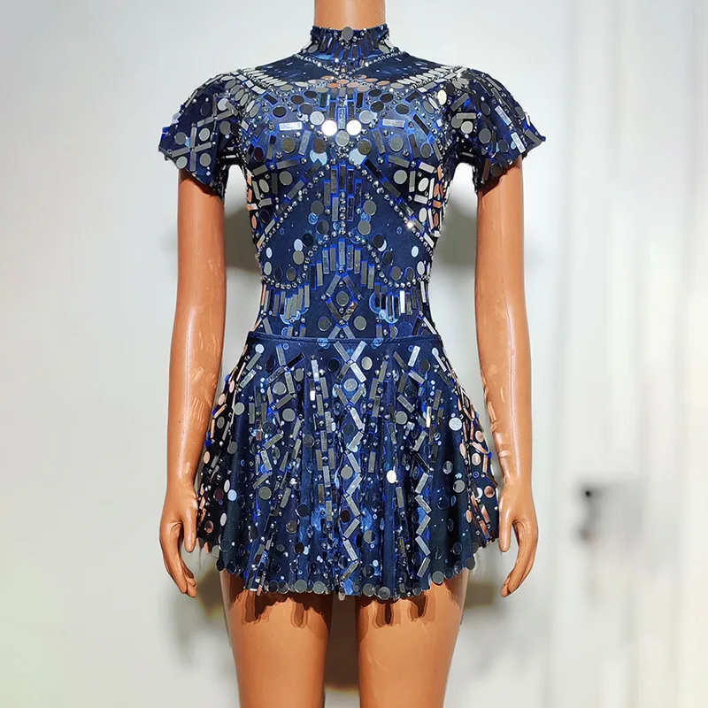 의상 나이트 클럽 바 전체 다이아몬드 드레스 가수 모델 워크 쇼 파티 생일 파티 이브닝 ​​드레스 Vestidos Para Festas Luxuosas