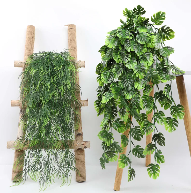 80CM Artificial Hanging Flower Plant False Rattan Willow Rattan Flower Artificial Hanging Plant for Home Garden Wall Decor