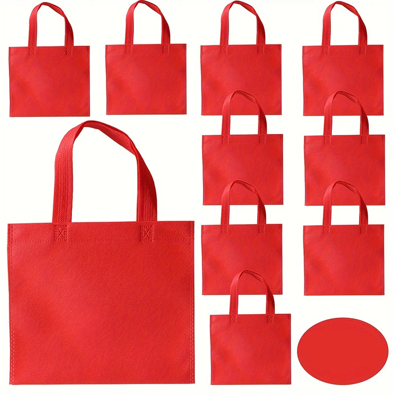 10/20/30pcs Regenboog Niet-geweven Tote Herbruikbare Geschenkzakjes Party Favor Bags voor Verjaardagsfeestje Valentijn Goodie Bags Winkelen Leveranties