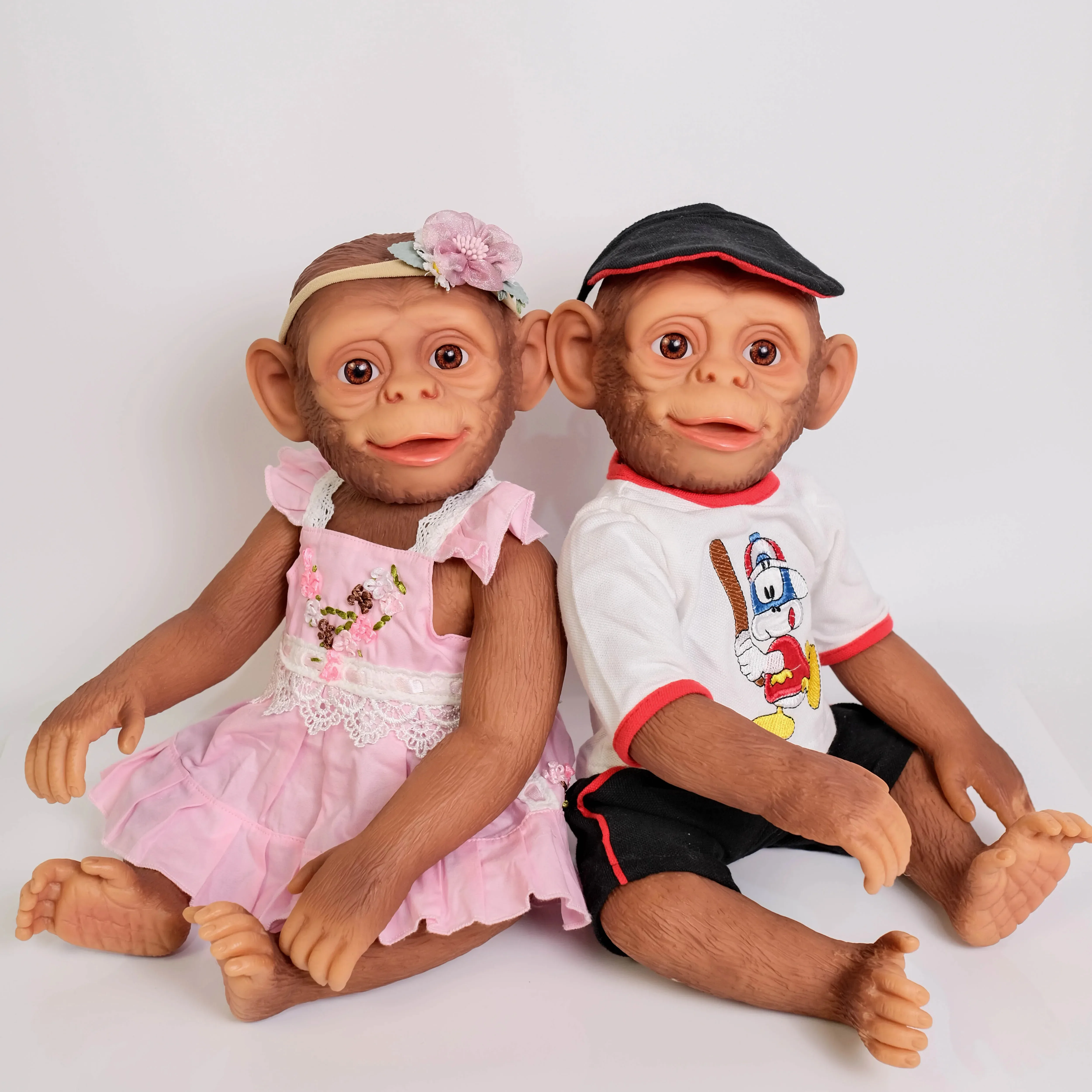 Poupée de singe en vinyle à assembler à la main, singe Reborn, silicone très doux, vinyle flexible, poupée d'art à collectionner, corps entier, 20 po