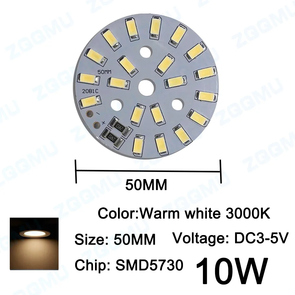 Imagem -06 - Round Aluminum Led Light Panel Pcb Fonte Faça Você Mesmo Modificação Bulb Acessórios de Soldagem 5w 10w Smd 5730 5v