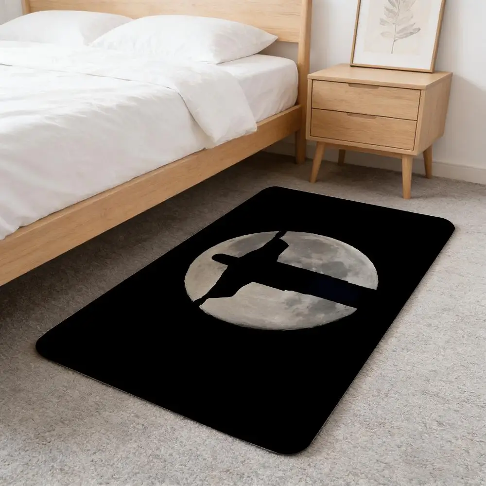 simple Cross Jesus Floor Mat Washable Absorbent Flannel Door Mat Non-Slip Indoor Floor Carpet