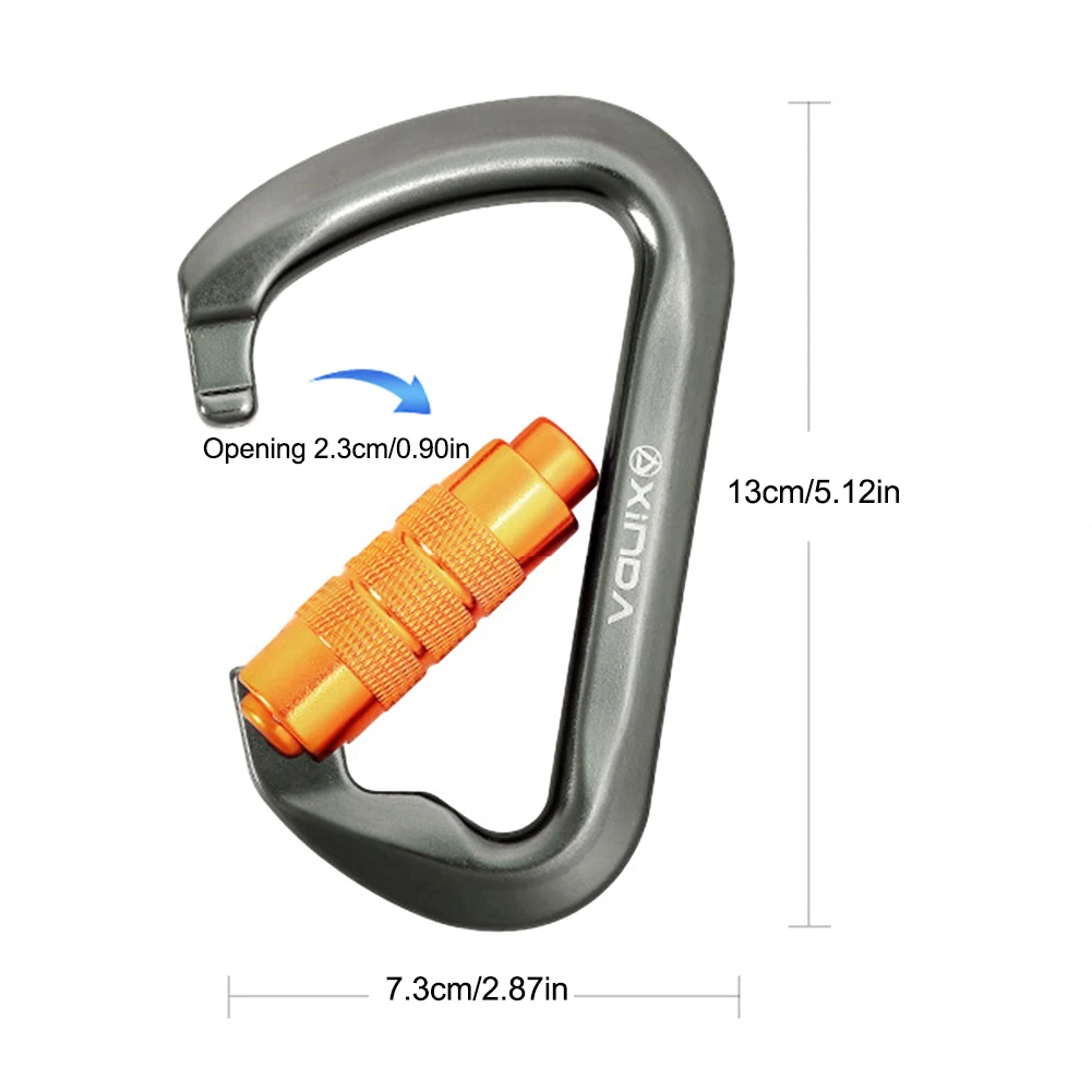 30kN Climbing Carabiner Heavy Duty Locking Carabiner D-Shaped Carabiners for Rock Climbing Rappelling and Mountaineering