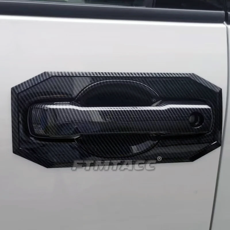 For Toyota Tundra XK70 2022 2023 2024 ABS Carbon Fiber Car External Side Door Handle Bowl Catch Cover Protection Trim LHD