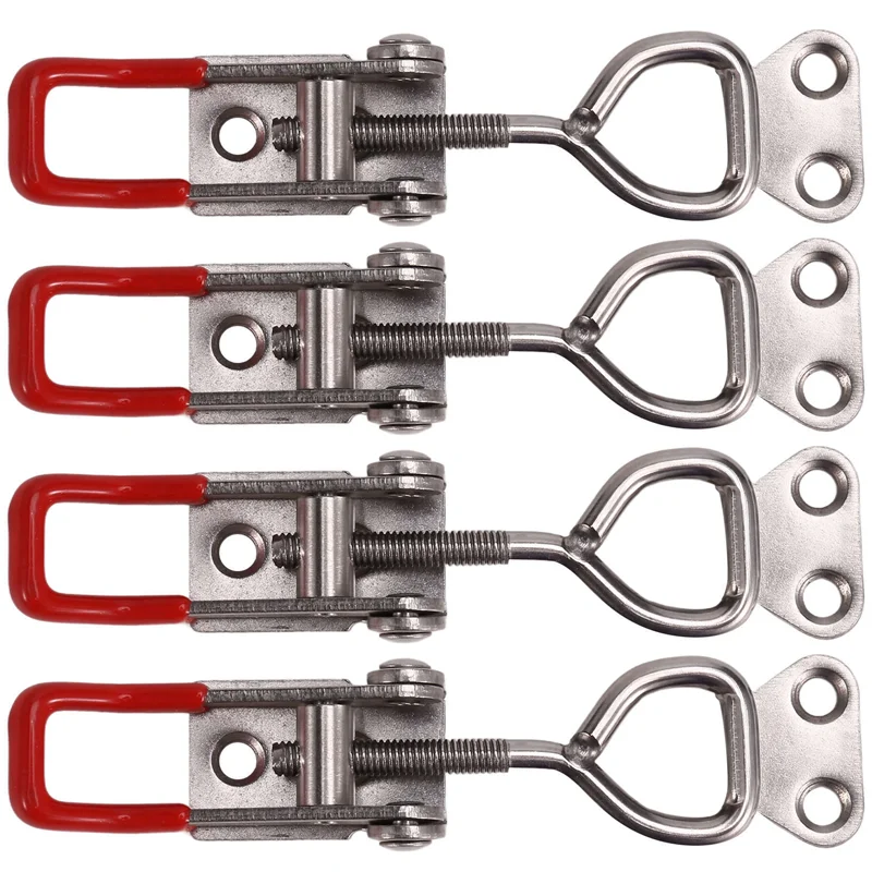 ABYN-4PCS Adjustable Toolbox Case Metal Toggle Latch  Catch Clasp Quick Release Clamp Anti-Slip Push Pull Toggle Clamp Tools