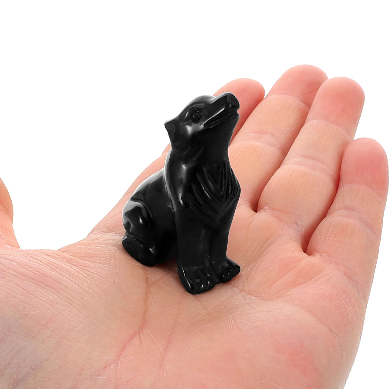 

Figurine Home Decor Obsidian Statue Desk Ornament Animal Piece Elegant Design Vintage Finish