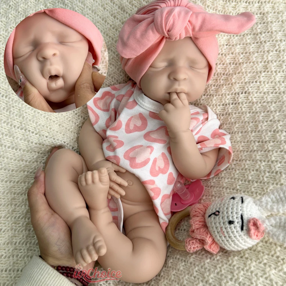 

44 см открытый рот для девочек, полностью твердый силиконовый реборн, детская моющаяся утяжеленная кукла, можно использовать пустышки для детей, игрушка, Рождественский подарок