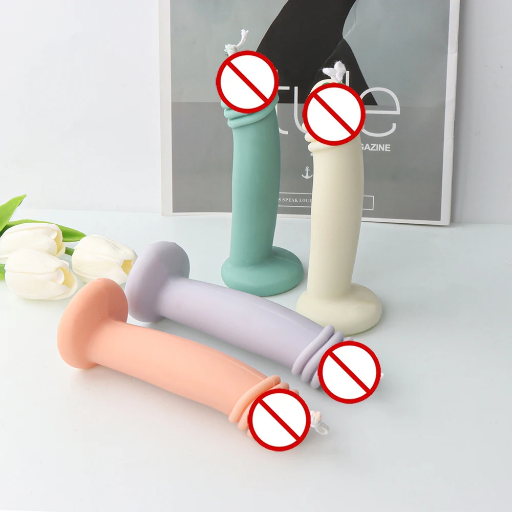 Reusable Creative Detailed Penis Shaped Silicone Candle Mold Craft Resin Plaster Making Tool Statue Mould Home Fragrance Decor