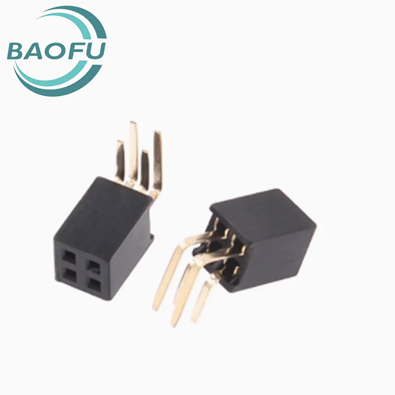 10pcs 1.27mm Double Row Female Bending Row Female Bending Pin Female Seat Connector Socket 2 * 2p3P4P5P6P8P-20P/2X40P