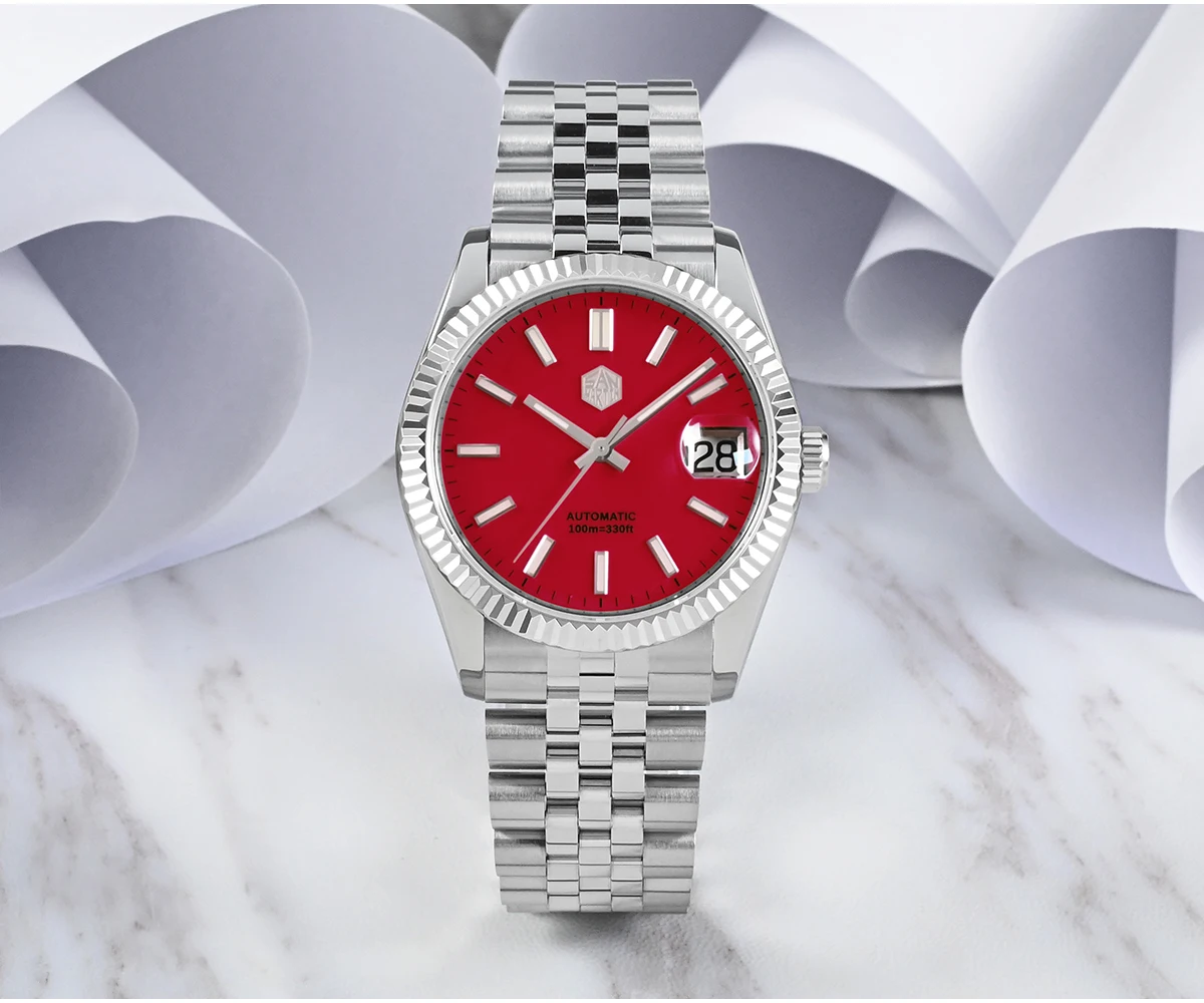 San Martin 36,5mm Männer Kleid Uhr Top Marke Luxus Automatische Mechanische Mode Paare Uhren Saphir Wasserdicht 100m BGW9 – Detail 11