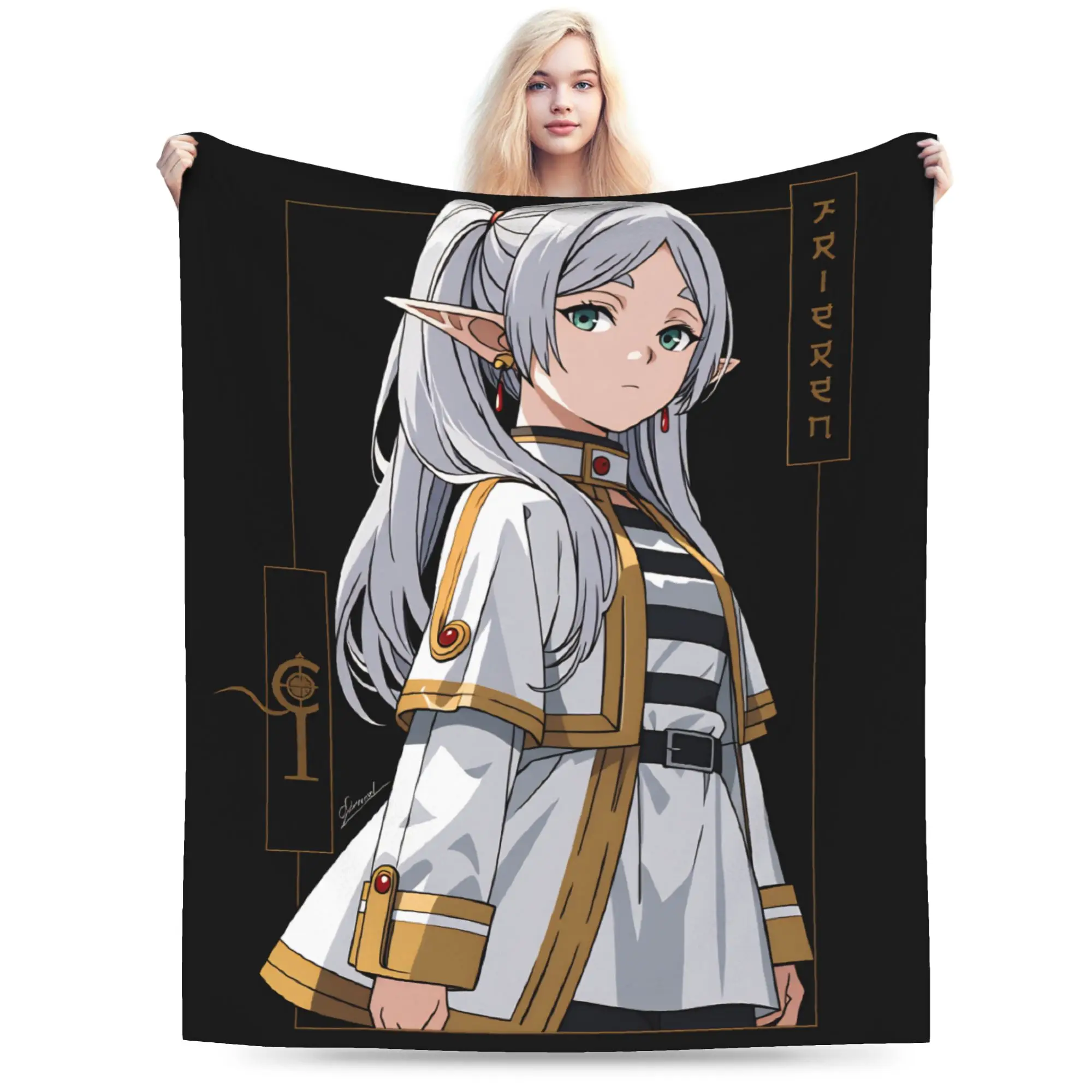 Frieren Beyond Journeys Plush Blanket Students  Flannel Throw Blanket For Outdoor Soft Customized Quality Bedspread Gift