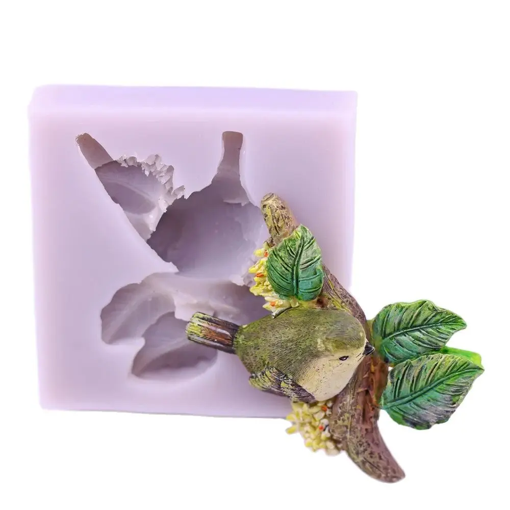 Osmanthus Tree Branches Leaf Bird Silicone Fondant Mould Garden Flower Leaves Cake Decorating Baking Chocolate Icing Mold