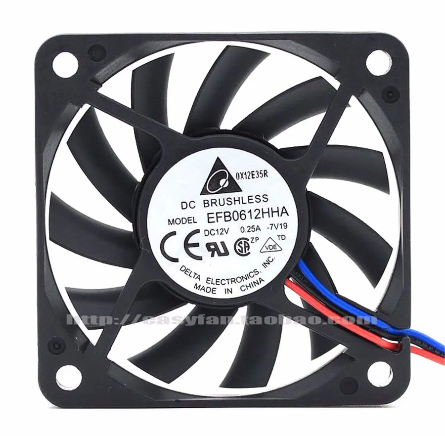 delta placa grafica ventilador de refrigeracao caixa do computador efb0612hha 6010 60x60x10 mm 12v 025a com 3pin 4pin pwm 01