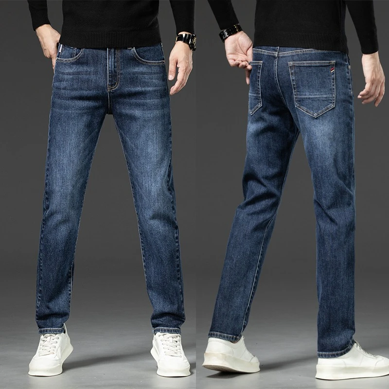 

2025 Autumn Winter New High-Quality Men's Stretch Jeans, Comfortable Breathable Casual Fashion Loose Straight Pants