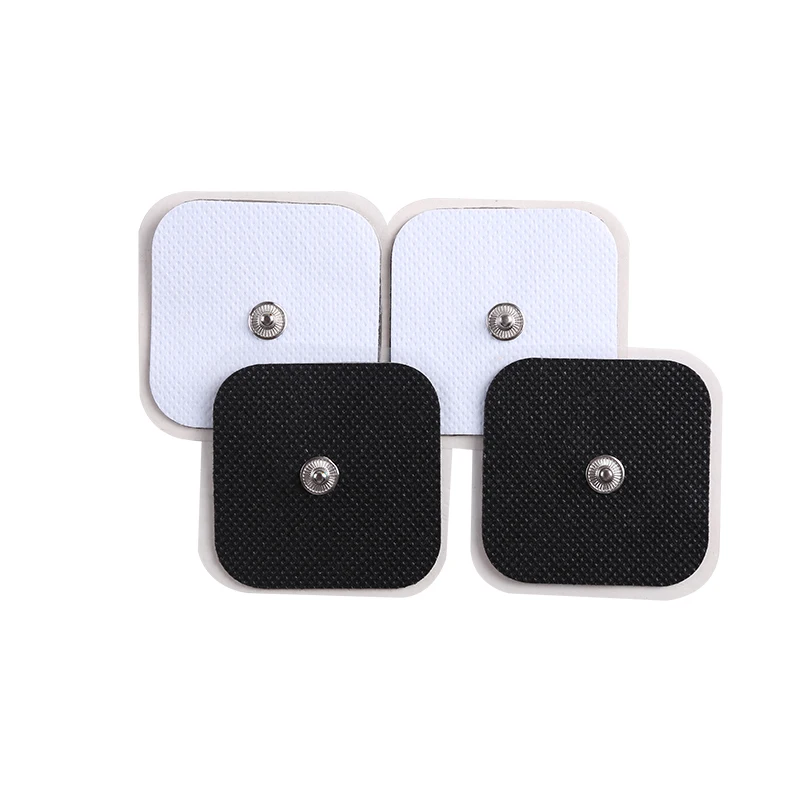 Almohadillas de electrodos para máquina Tens, parches adhesivos reutilizables de acupuntura EMS, accesorios para masajeador muscular corporal, 5x5cm