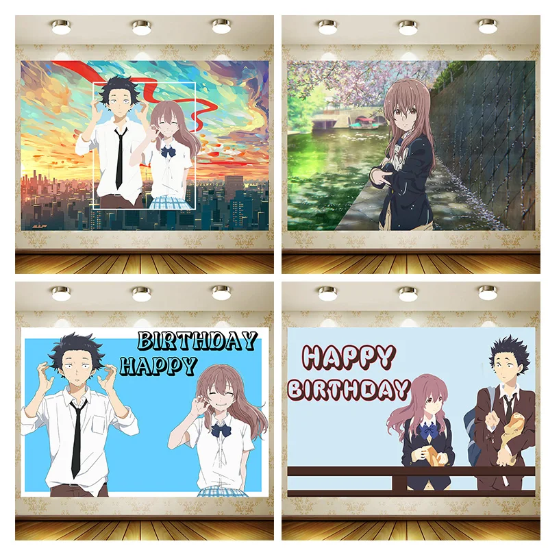 

A Silent Voice Backdrop Boy Birthday Party Supplies Banner room Decoration Background Photography