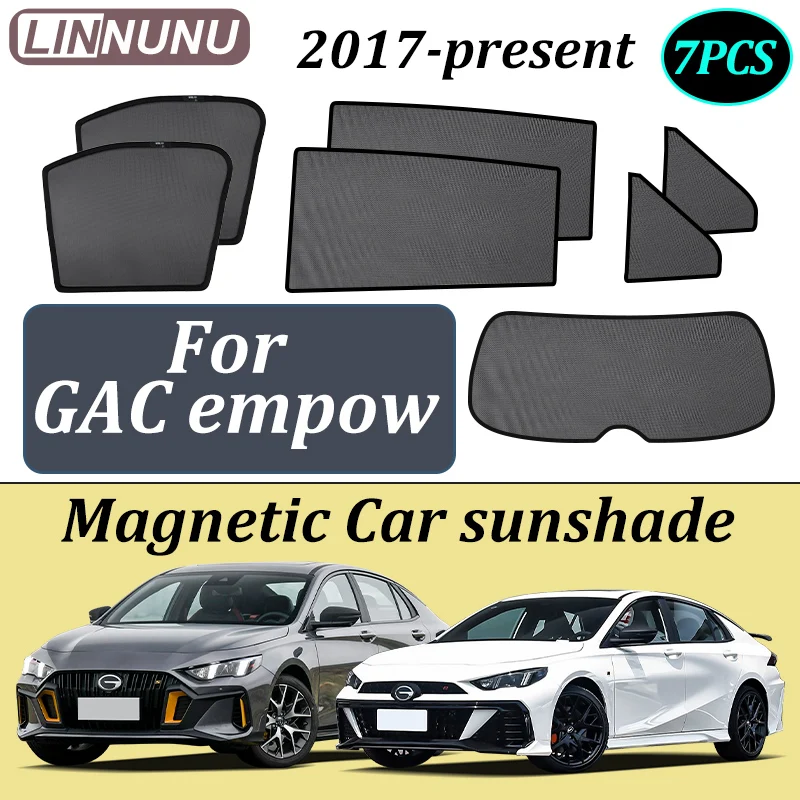 LINNUNU Car Sunshade Windshield Curtain Side Window Magnetic Mesh Summer Sun Shade UV Protection for GAC EMPOW 2017-2026 2025
