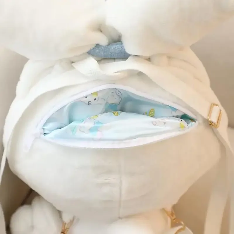 Sanrio Cinnamoroll Tie Ear Series muñeco de peluche juguete mochila bolsa de protección del medio ambiente Anime regalos de cumpleaños y Navidad