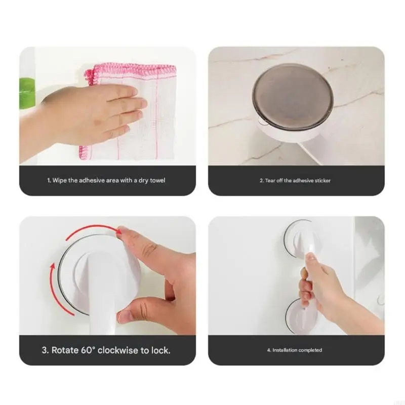 

Adjustable Suction Cup Sliding Door Grip For Thick Glass No Screws ABS Handle JOMD