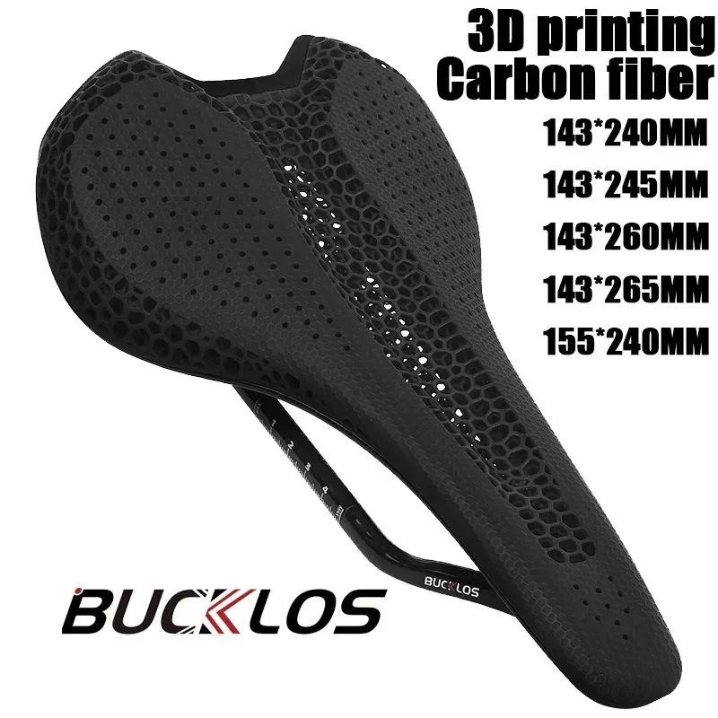 Bicycle Saddle 143/155mm 3D Printed Saddle Carbon Fiber Ultralight Racing Bike Seat Cushion 3D Road MTB Triathlon Seat Nylon