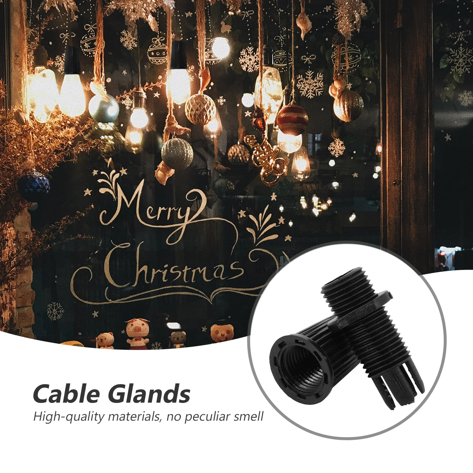 

200Pcs Cable Glands Black Durable Thermoplastic Strain Relief Connector Cord Grips for Wiring Hanging Lamps DIY Lighting