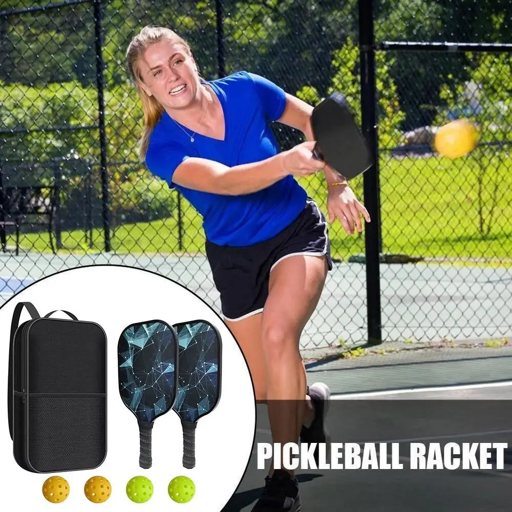 Con 4 palline da Pickleball Set di Paddle per Pickleball in fibra di vetro 1 borsa per il trasporto Set di Paddle per palline di sottaceti con superficie in fibra di vetro leggero