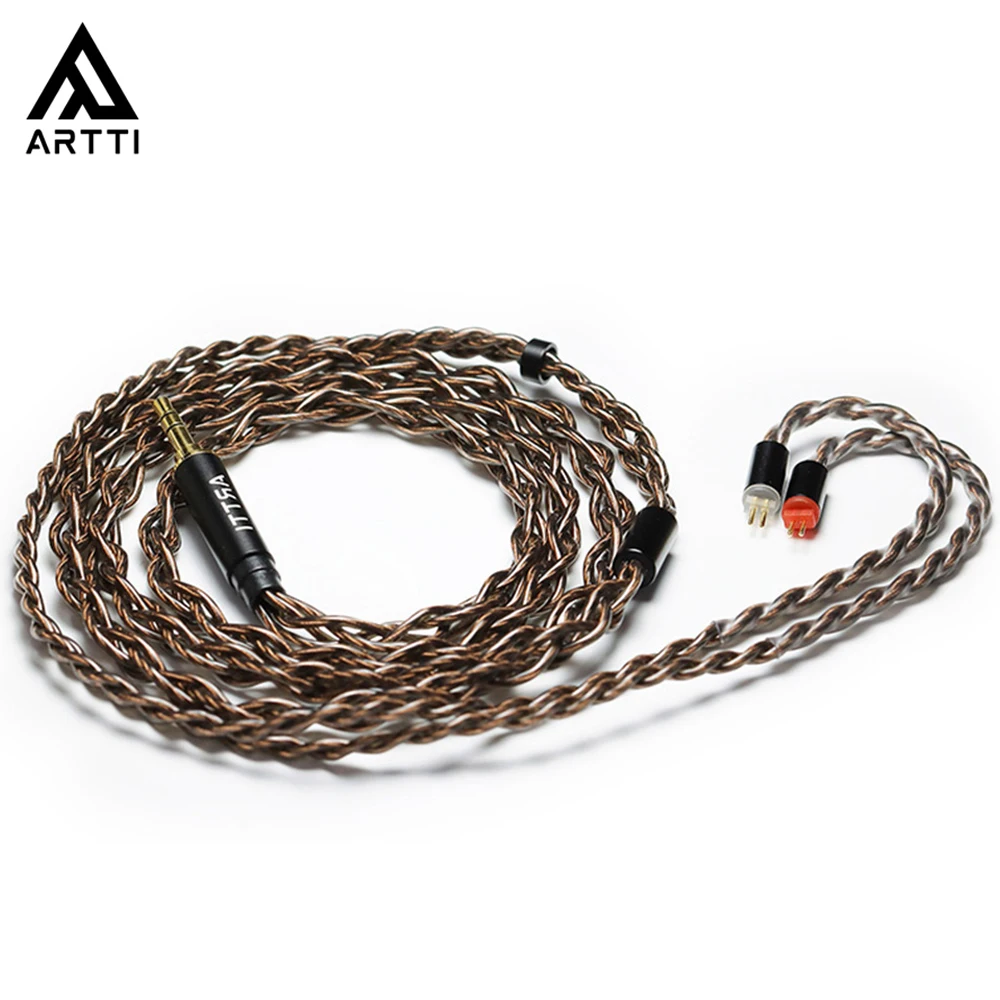 Artti A1 4 Core Hifi Oortelefoon Upgrade Kabel Bedrade Mmcx/0.78Mm 2pin Connector 3.5/4.4Mm Stekker Monitor Hoofdtelefoon Kabel