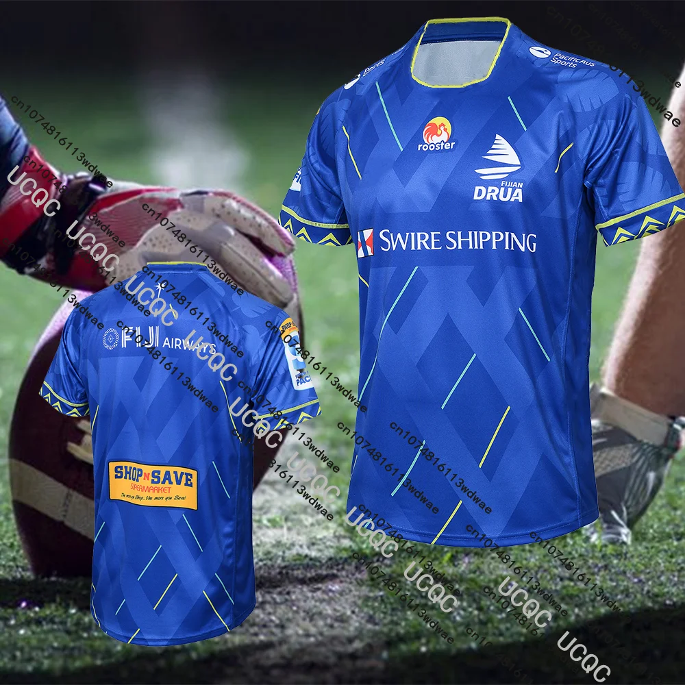 

25/26 New Super Rugby Pacific Aussie Jersey Fijian Drua 3D Print Breathable Rugby T-Shirts Australia Men's Sports Train Jerseys