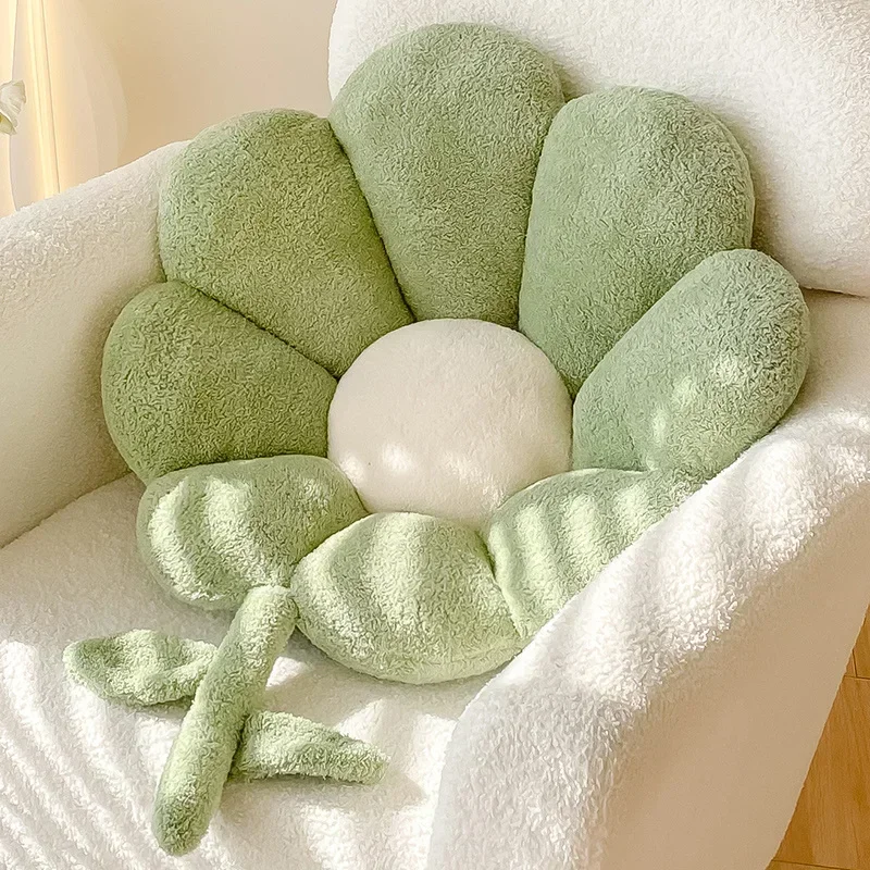 Lifelike Flower Shaped Plush Cushion Kawaii Stuffed Plant Plushie Throw Pillow Soft Sofa Car Mat Home Decor for Girls Toys Gifts