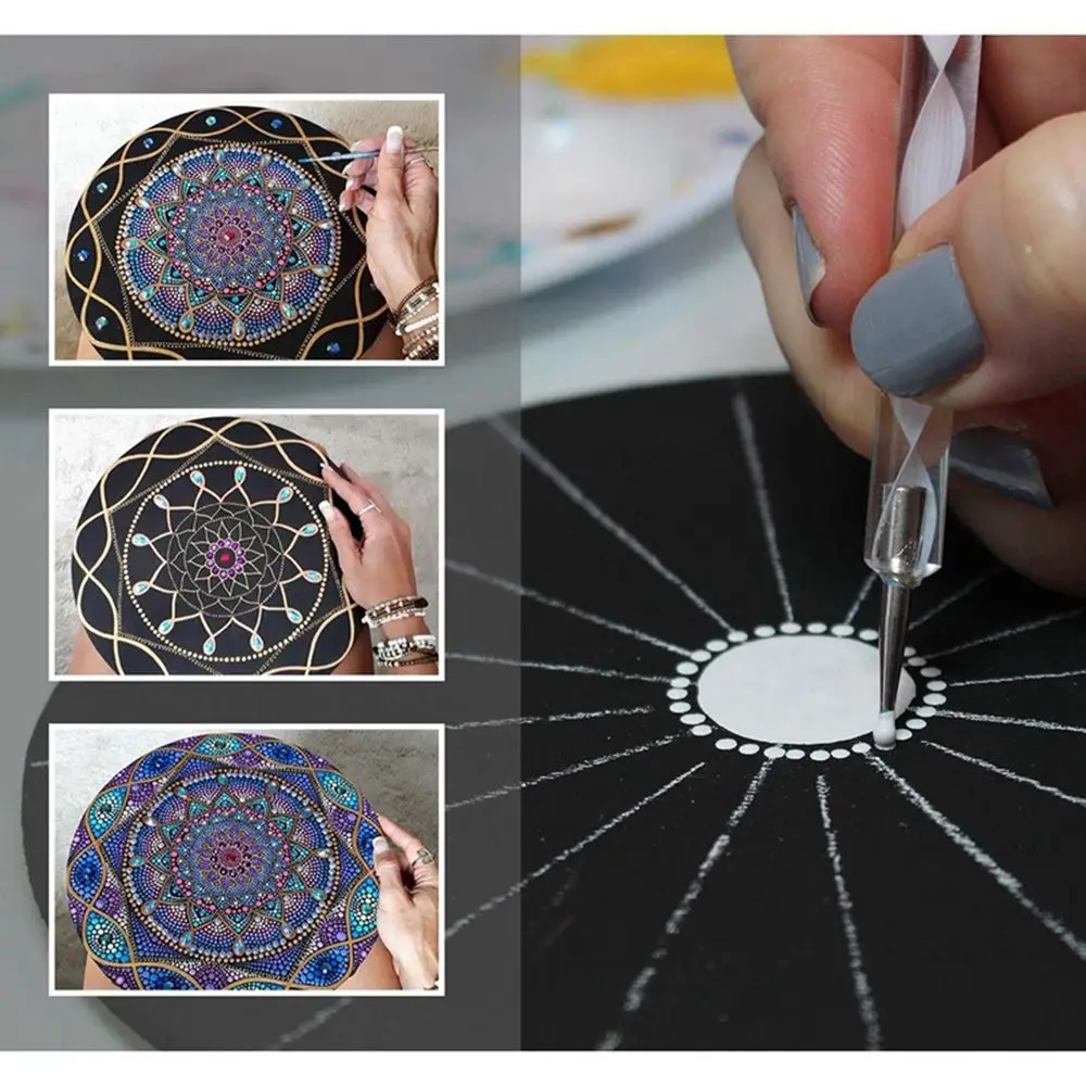 13Pcs/set Mandala Dotting Tools Set For Painting Pottery Ceramics Rocks Dot Kit Rock Stone Painting Pen Polka Dot Tool