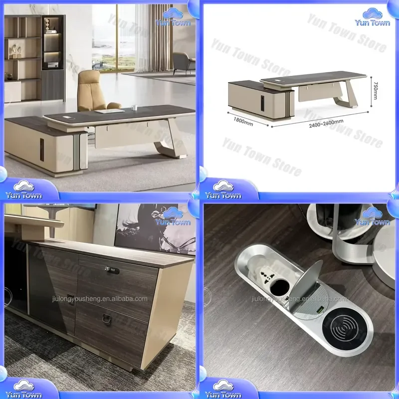 for 2026 Modern Style High Quality Custom Chairman Office Table L Shape Desk Contemporary Office Furniture Executive Desk