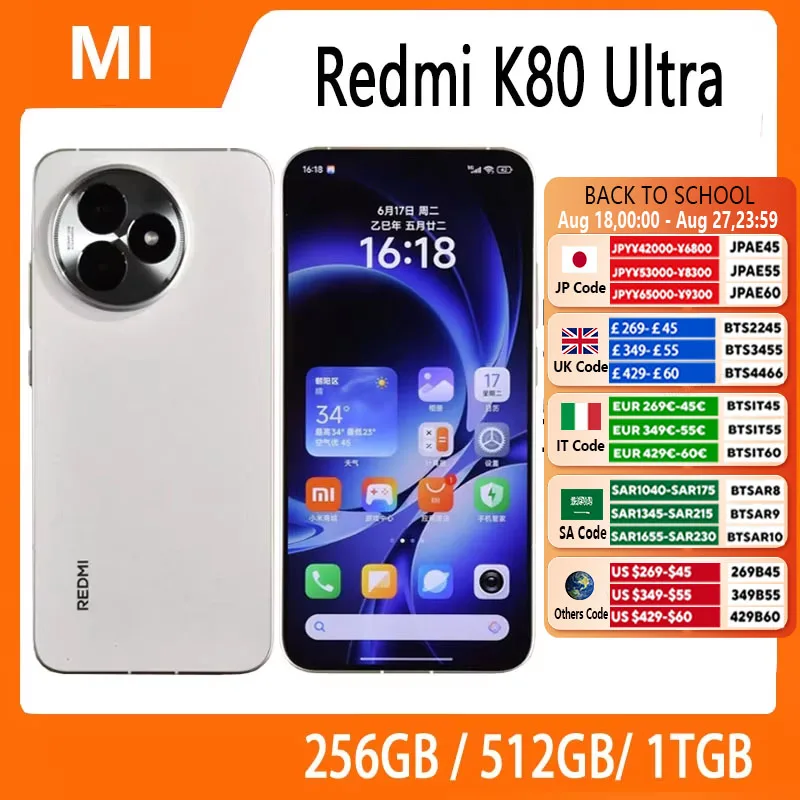 جديد Xiaomi Redmi K80 Ultra 5G 6.83 بوصة 1.5K عرض الأبعاد 9400 + 50MP OIS كاميرا 100W 7410mAh الهاتف الذكي CN الإصدار