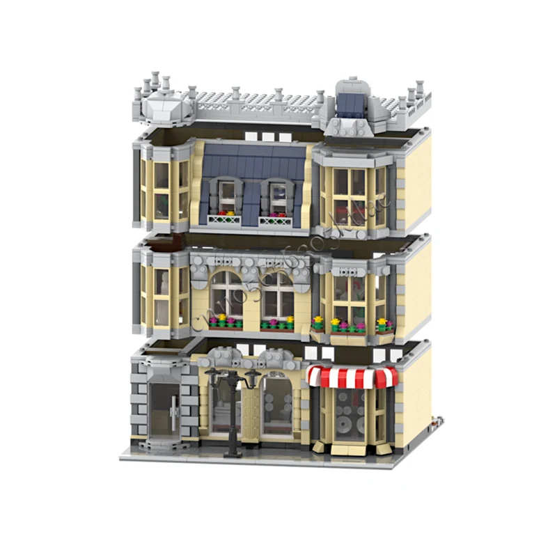 3008 STUKS Middeleeuwse HiFi Winkel Residentieel Huis MOC Aanpasbare Modulaire Bouwsteen Educatief Speelgoed Kinderen DIY Speelgoed Verjaardagscadeau