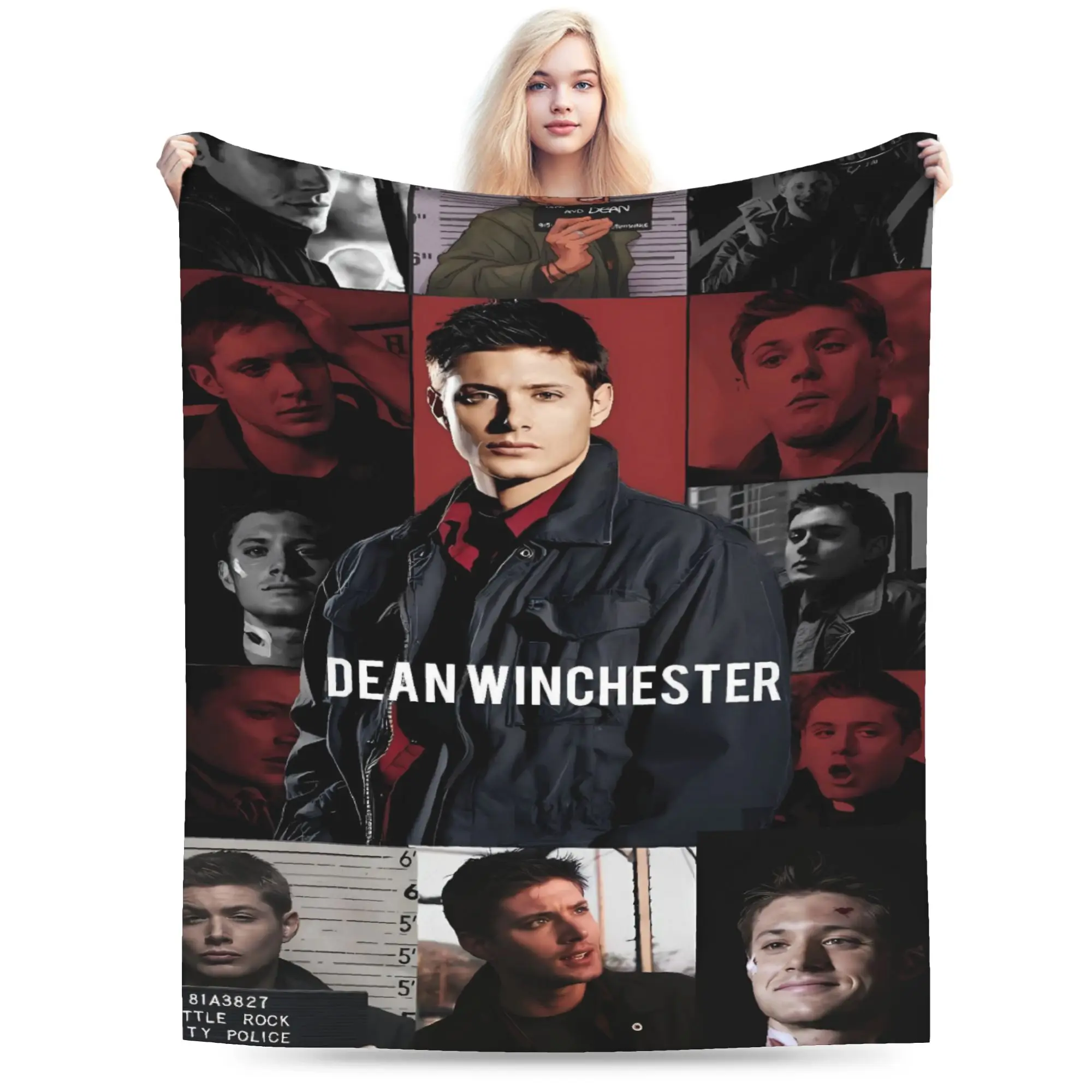 Jensen Ackles Flannel Blanket Winter Dean Winchester  Super Warm Throw Blanket for Children Couch Bed Novelty Bedspread