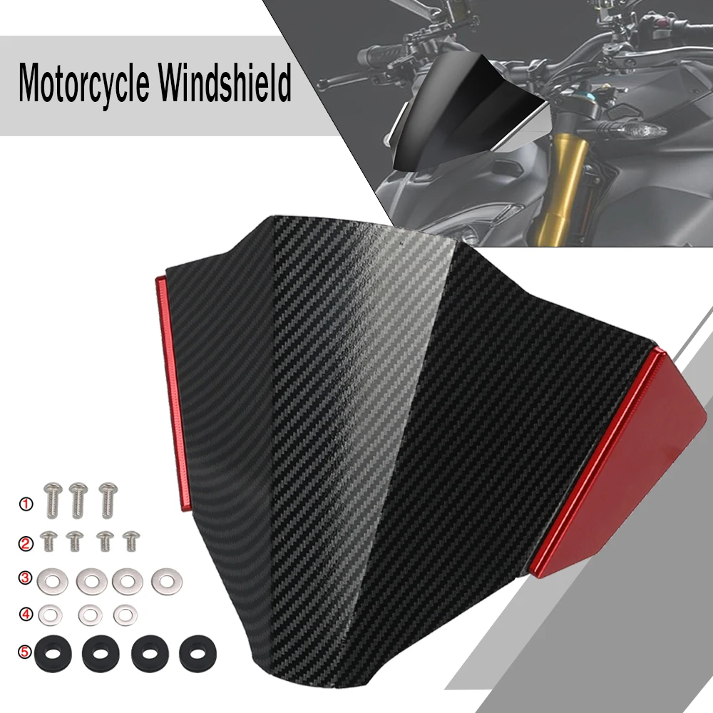 Motorcycle Front Screen Windshield WindScreen Wind Deflector For Ducati Streetfight** V4S STREETFIGHT** V4 S 2021 2022 2023 2024