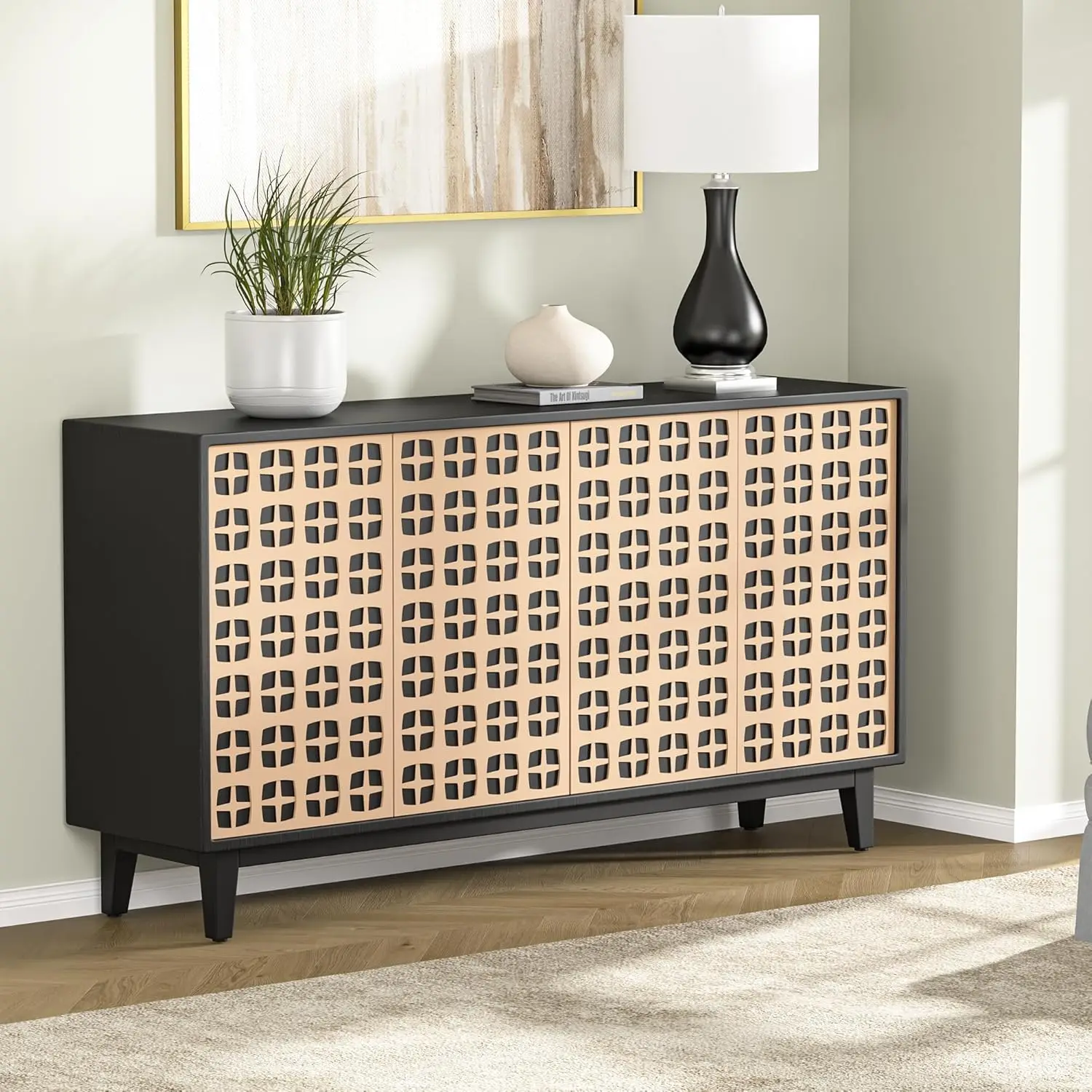 #Black Sideboard Buffet Cabinet Storage 63
