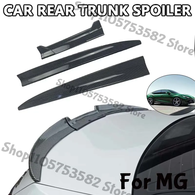 3Pcs DIY Cuttable Rear Trunk Spoiler Roof Wing Matte Black Universal Car Spoiler For MG Sedan Hatchback Modification